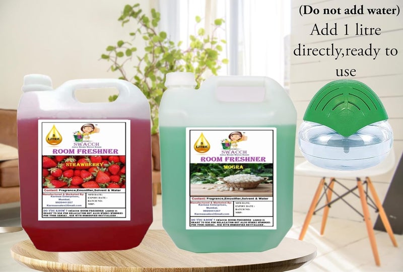 swacch Room Freshner For Home Car Wash Room instant Refreshing Fragrance I EcoFriendly Formula I Skin Friendly I Ready to use I Water Based I Strawberry Mogra 5 Litre Combo Pack of 2  - Image 2