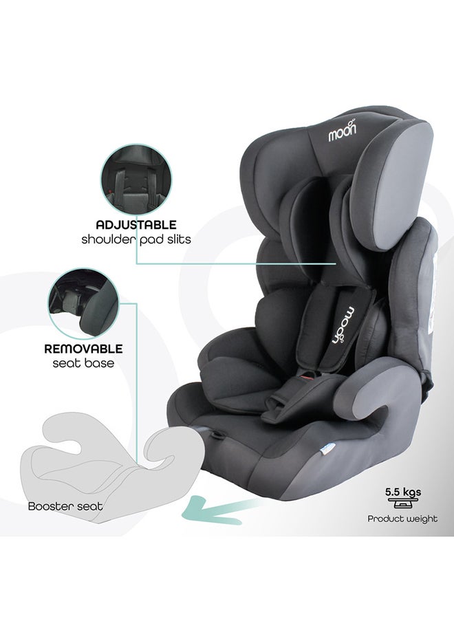 Moon Lofty Baby Car Seat – Group 1/2/3 Forward-Facing Booster Seat for Toddlers And Kids (9–36kg), Safety Harness And Comfort Padding – Ash Grey - Image 4