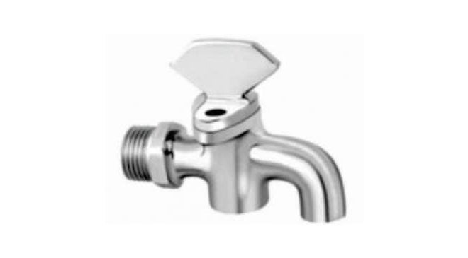 Brass Locking Cock Tap (20 Mm, 3/4 Inches)., Silver, Polished