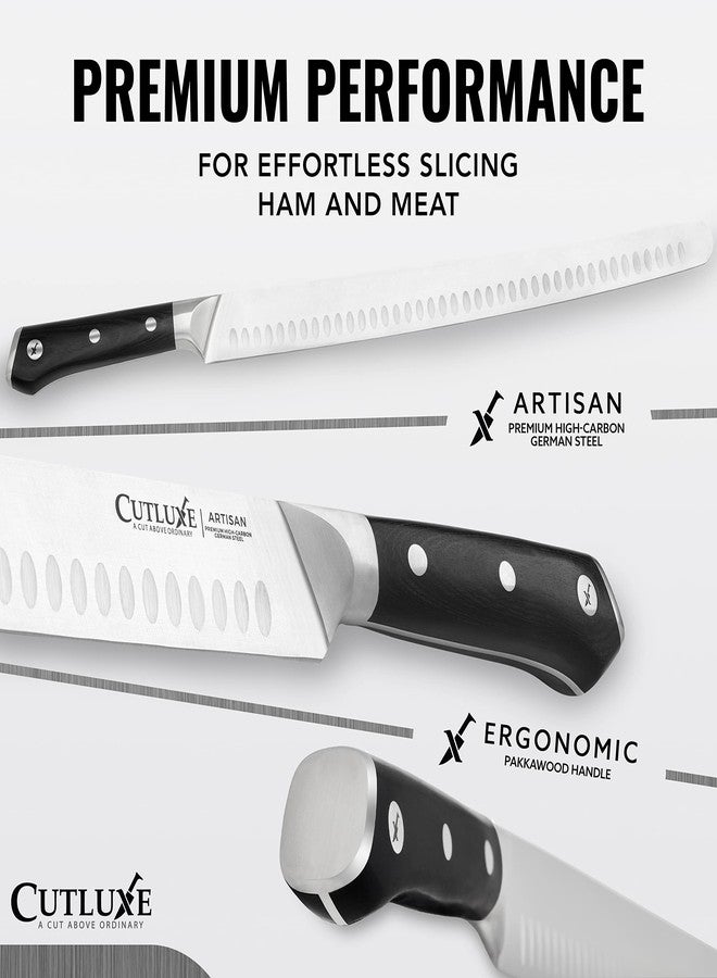 Cutluxe Couteau à Trancher 36 cm - Couteau à Barbecue, Couteau Jambon - Lame en Acier Allemand Ultra Tranchante - Manche Ergonomique Design et Pleine Soie - Série Artisan - Image 2