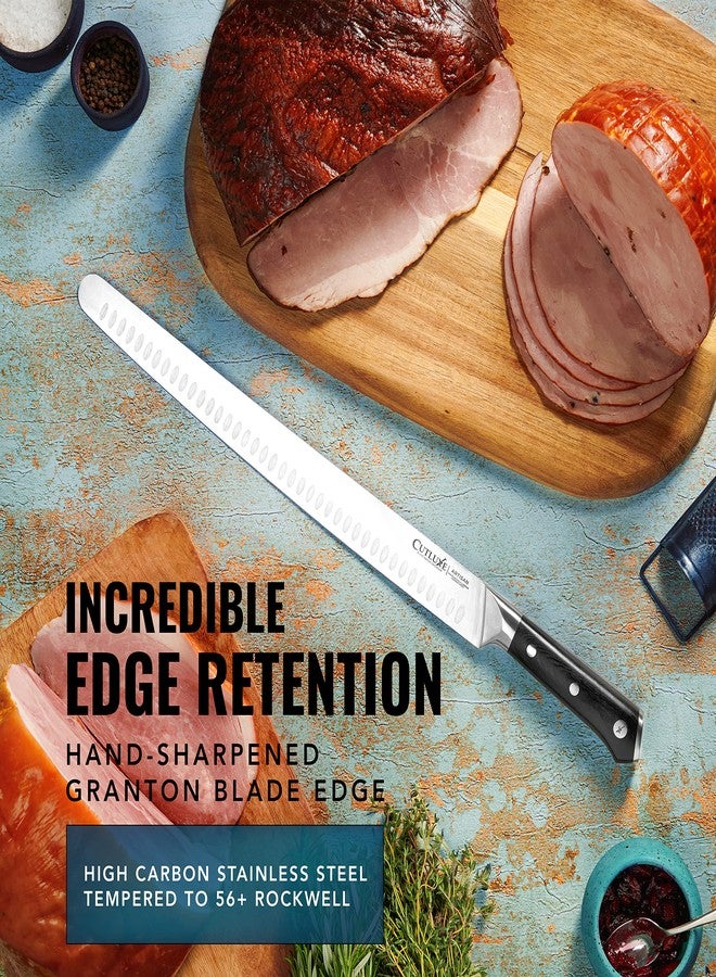 Cutluxe Couteau à Trancher 36 cm - Couteau à Barbecue, Couteau Jambon - Lame en Acier Allemand Ultra Tranchante - Manche Ergonomique Design et Pleine Soie - Série Artisan - Image 5