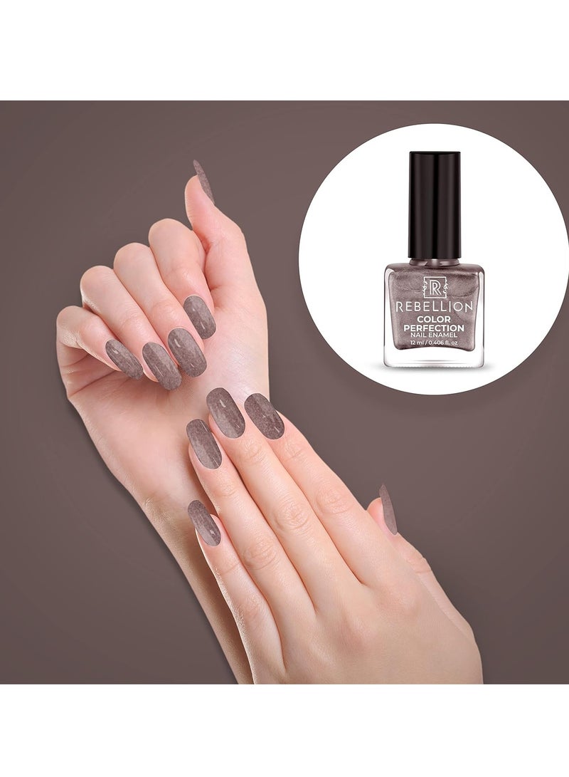 ريبيليان طلاء أظافر ريبيليون كلر بيرفيكشن 12 مل بني معدني غامض بني RM04 - Image 3