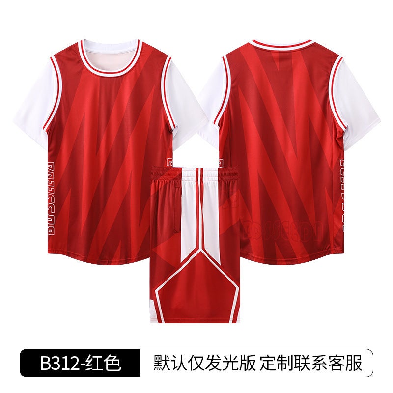 Children'S Men'S Indoor Training Basketball Uniform Suit Outdoor Sports Women'S Jersey Adult Factory Black - Image 1