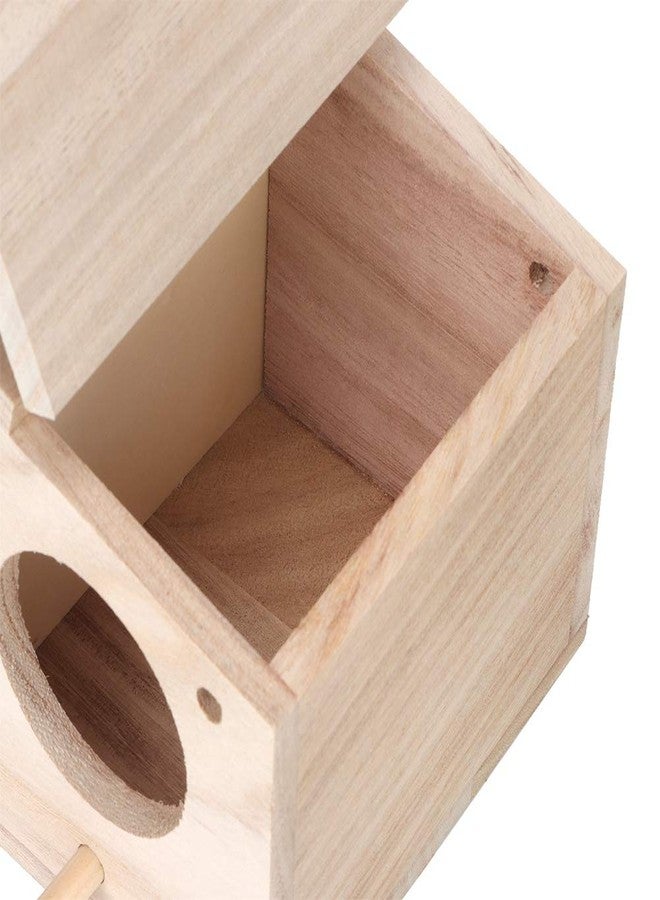 Parakeet Nesting Box, 23x12. 9x12. 5cm Platane Wood Dual Holed Door Cockatiel Nesting Box Parakeet Nest with Pack Fitting for Birds, Swallows, And Parrots - Image 5
