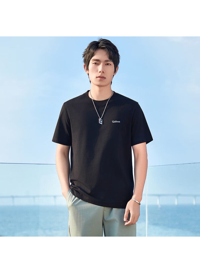 Cabbeen Solona Cool Feeling T-shirt 24 Summer High Frequency Gradient Logo Short Sleeve Coal Black 01 50 - Image 2