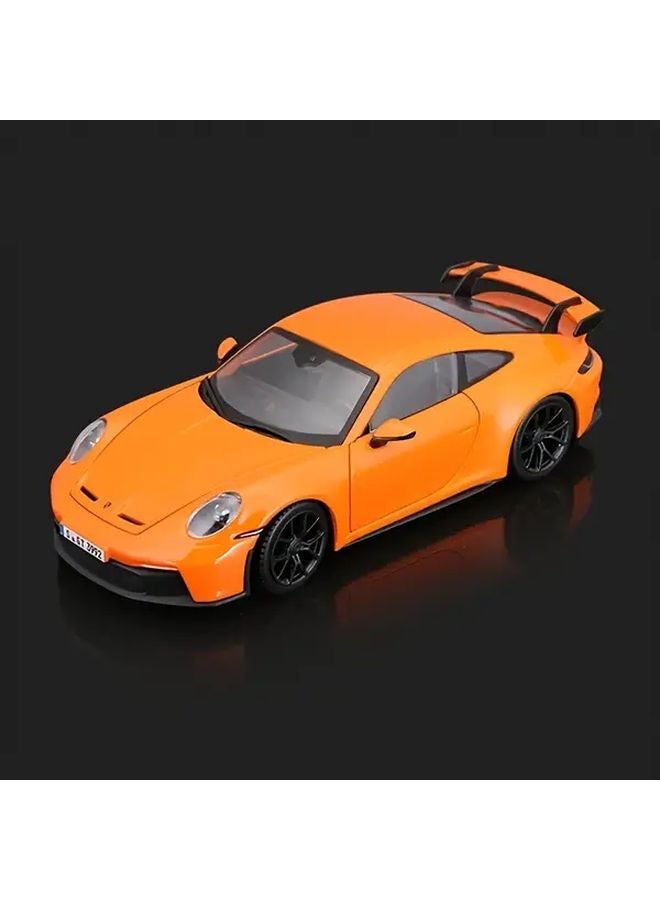 Orange BURAGO Porsche 911 GT3 1 24 Scale Diecast Alloy Sports Car Model Toy - Image 1