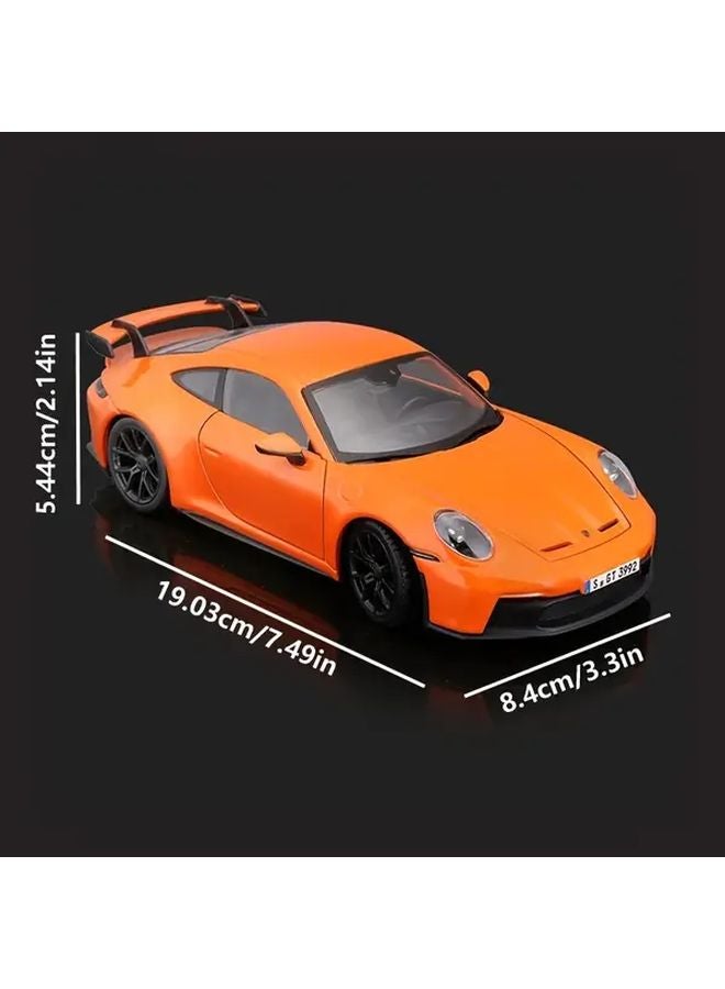 Orange BURAGO Porsche 911 GT3 1 24 Scale Diecast Alloy Sports Car Model Toy - Image 3
