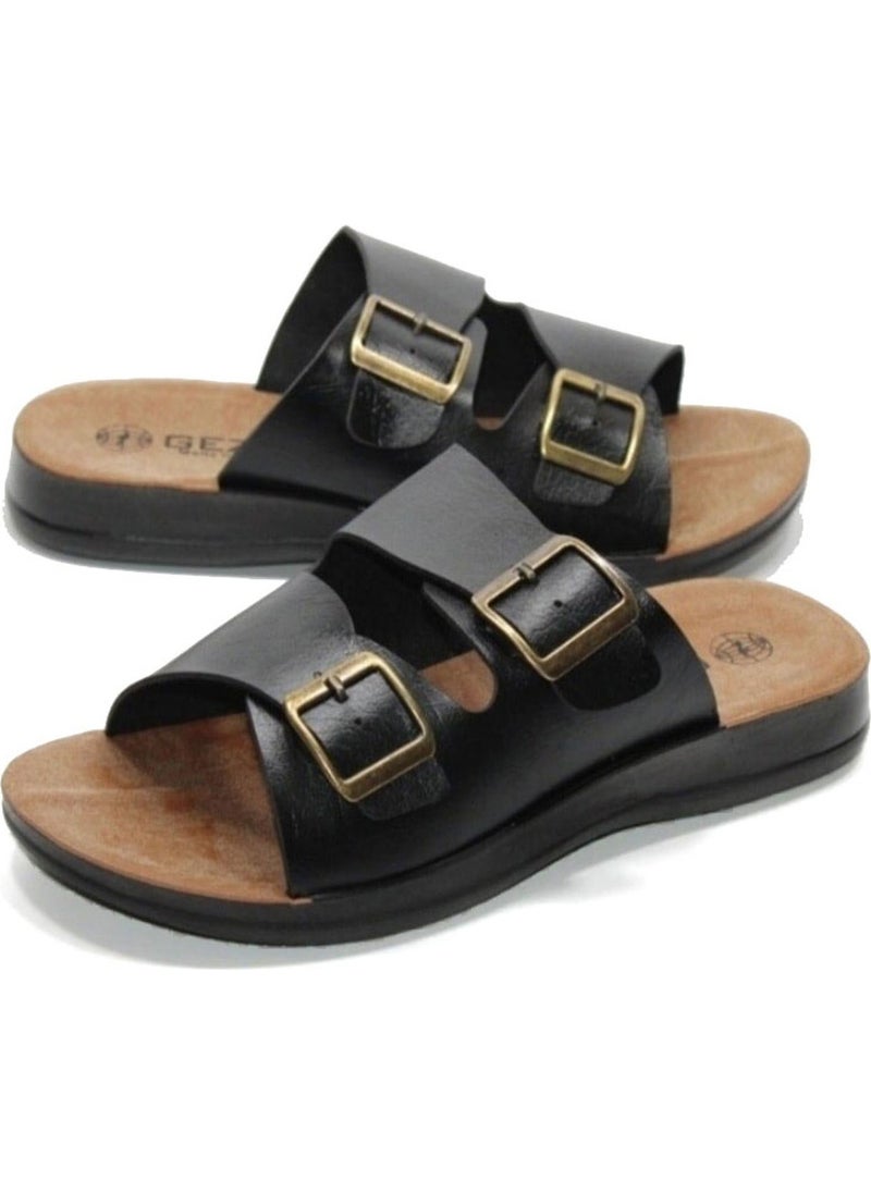 Gezer Double Buckle Polyurethane Light Sole Large Size Oversized Daily Home Street Slippers  - Image 1