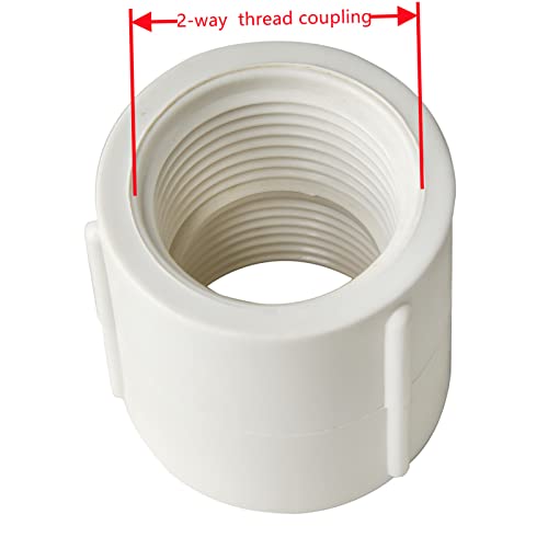 FangKingNo 10pcs 0.5Inch female to female thread PVC Pipe Fittings adapter Coupling Coupler Connector White (1/2") - Image 2