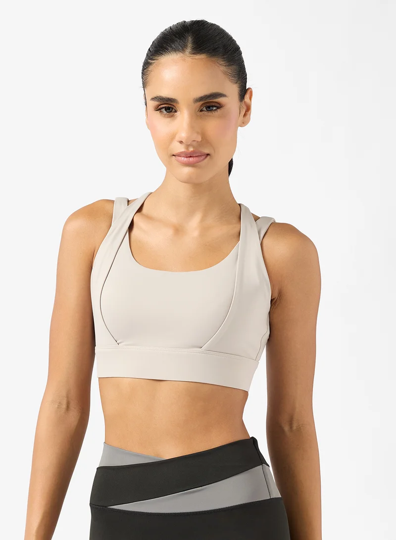 Strappy Sports Bra with Back Clasp