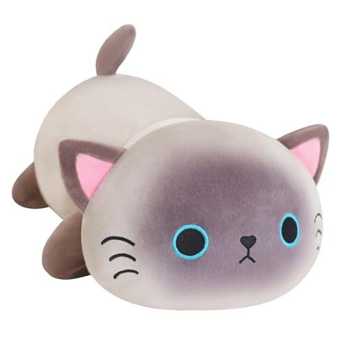 SQEQE Weighted Siamese Cat Plush, Weighted Siamese Cat Stuffed Animal, Cute Plushies Soft Pillow Toy Gift for Kids Adults 9.8 Inch, 0.8 Lbs - Image 1
