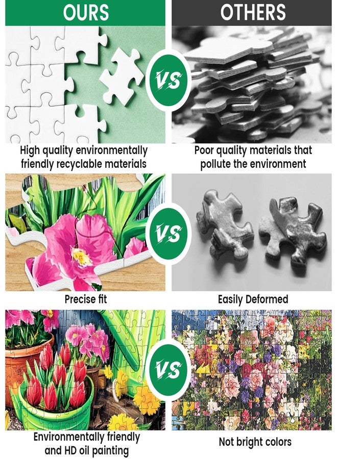 WSCXSC 300 Piece Puzzle for Adults,Jigsaw Puzzles 300 Pieces Flower Garden Puzzle for Adult Kids Elderly Plant Jigsaw Puzzles for Adults 300 Pieces Premium Cardboard Puzzles Birthday Party Gift - Image 2