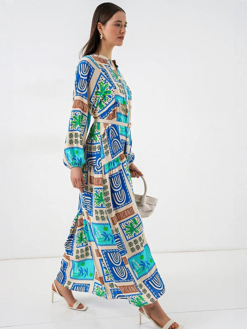 BIG DART BDART Patterned V-Neck Maxi Dress - Image 3