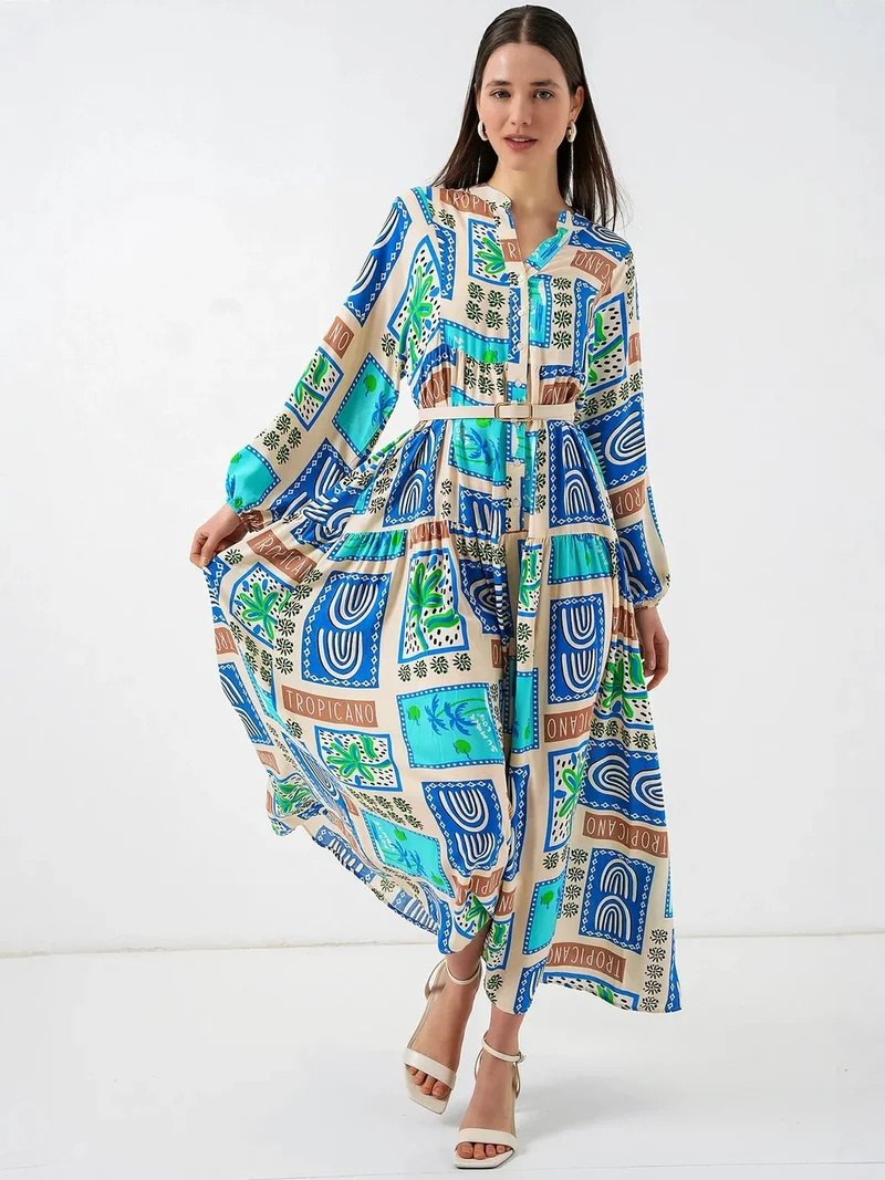 بيغ دارت BDART Patterned V-Neck Maxi Dress