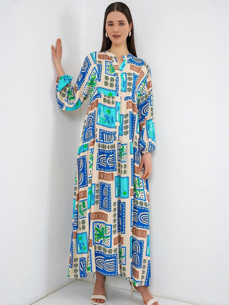 BIG DART BDART Patterned V-Neck Maxi Dress - Image 2