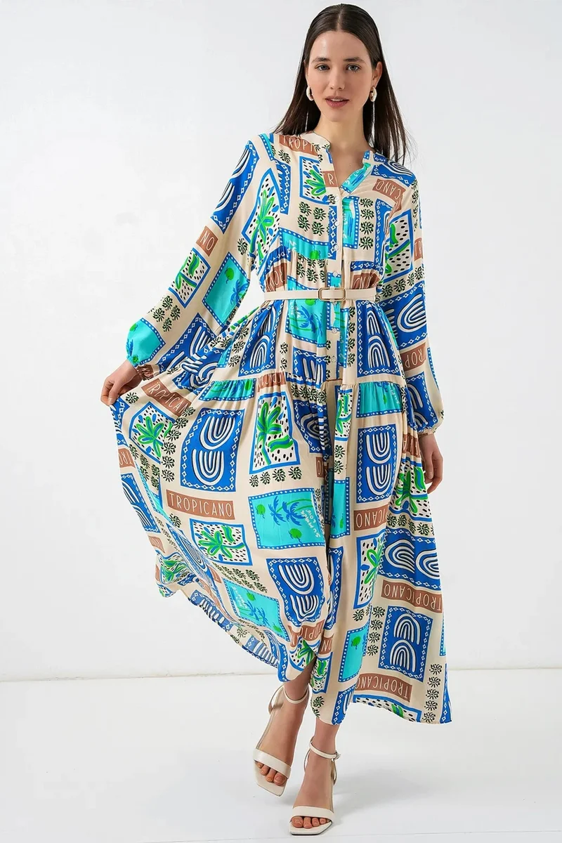 بيغ دارت BDART Patterned V-Neck Maxi Dress