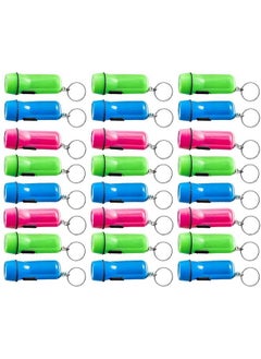 Kicko Mini Flashlight Keychain 24 Pack Assorted Colors Green Light Blue And Pink Batteries Included For Kids Party Favors Goody Bag Fillers Prizes Pocket Size Chain For Key 2 Inch  - Image 1