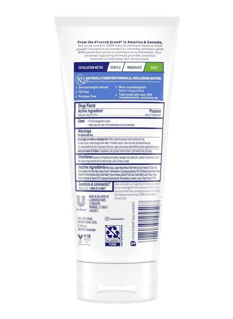 St. Ives Face Scrub For Healthy-Looking Skin Apricot Face Wash Scrub With Salicylic Acid and 100% Natural Exfoliants
