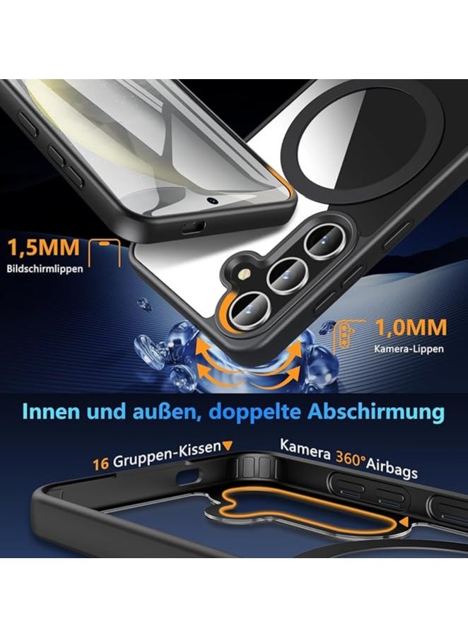 wexon for Samsung S25 Plus Case, Compatible with MagSafe, Magnetic Back Shockproof Cover with Strong Magnet, Slim Thin Full Protection Phone Case for Galaxy S25 Plus (Black) - Image 3