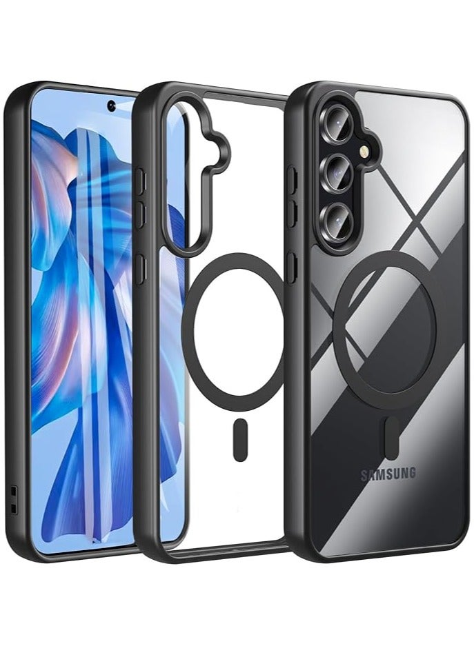 wexon for Samsung S25 Plus Case, Compatible with MagSafe, Magnetic Back Shockproof Cover with Strong Magnet, Slim Thin Full Protection Phone Case for Galaxy S25 Plus (Black) - Image 1