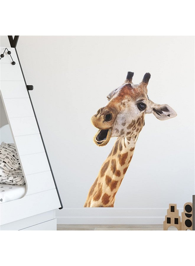 ROFARSO Lifelike Cute Lovely Giraffe Animal Wall Stickers Removable Wall Decals Peel and Stick Wall Art Decorations Home Decor for Kid Nursery Baby Bedroom Living Room Playing Room Murals - Image 3