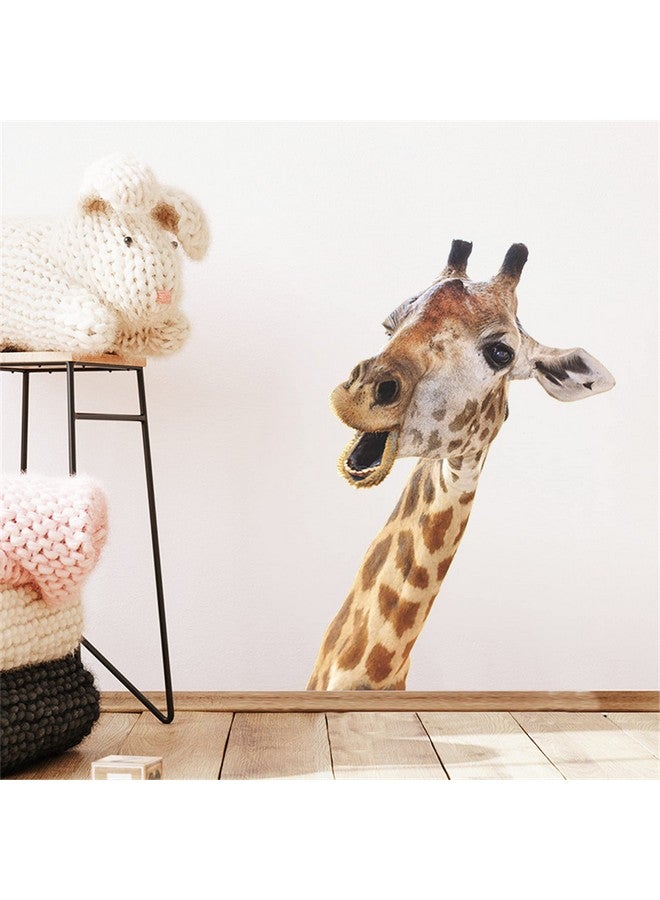 ROFARSO Lifelike Cute Lovely Giraffe Animal Wall Stickers Removable Wall Decals Peel and Stick Wall Art Decorations Home Decor for Kid Nursery Baby Bedroom Living Room Playing Room Murals - Image 1
