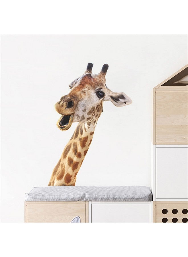ROFARSO Lifelike Cute Lovely Giraffe Animal Wall Stickers Removable Wall Decals Peel and Stick Wall Art Decorations Home Decor for Kid Nursery Baby Bedroom Living Room Playing Room Murals - Image 2