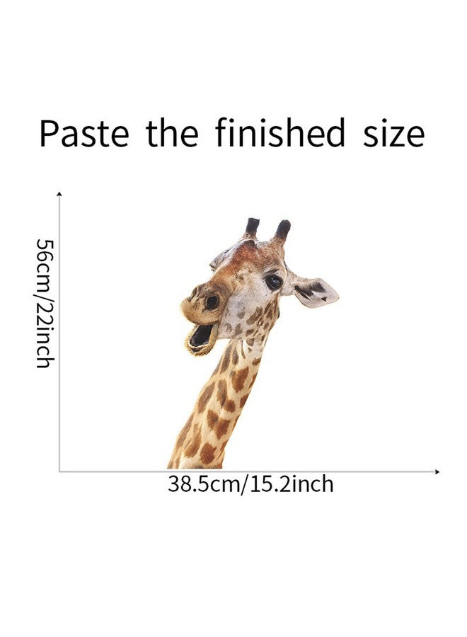 ROFARSO Lifelike Cute Lovely Giraffe Animal Wall Stickers Removable Wall Decals Peel and Stick Wall Art Decorations Home Decor for Kid Nursery Baby Bedroom Living Room Playing Room Murals - Image 5
