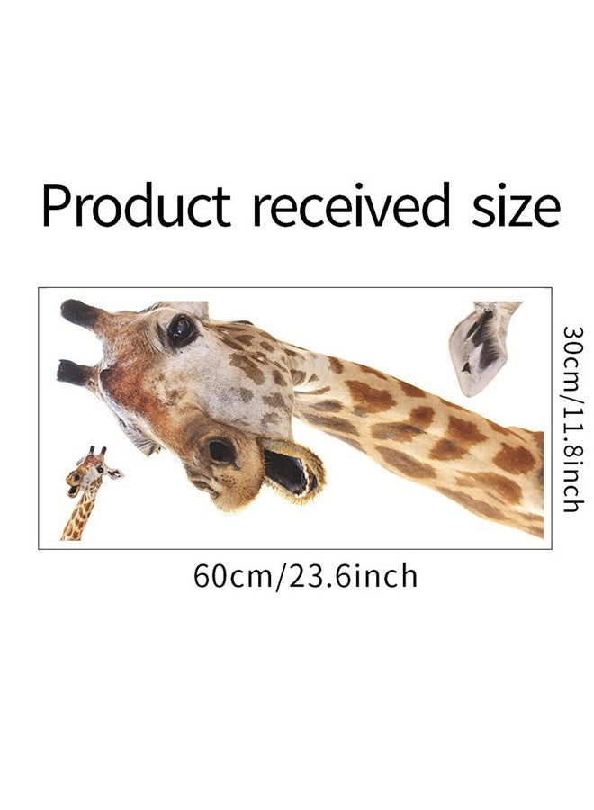 ROFARSO Lifelike Cute Lovely Giraffe Animal Wall Stickers Removable Wall Decals Peel and Stick Wall Art Decorations Home Decor for Kid Nursery Baby Bedroom Living Room Playing Room Murals - Image 4