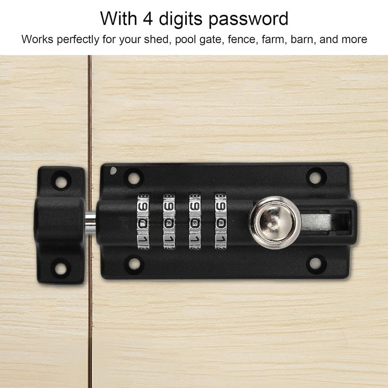bosig bosig Combination Locking Bolt Keyless Security Recodeable Combination Locking Bolt for Storage Cabinets for Shoe Racks for Mailboxes  - Image 2