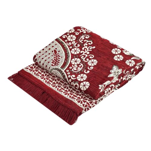 PEPONI Heavy Fabric Velvet Touch Bedroom, Hall, Living Room, Drowing Room, Yoga Hall Designer Velvet Rectangle Carpet |60" Inch X 84" Inch | 5 Feet X 7 Feet I 150 Cm X 210 Cm (Maroon, 5/7 Ft) - Image 4