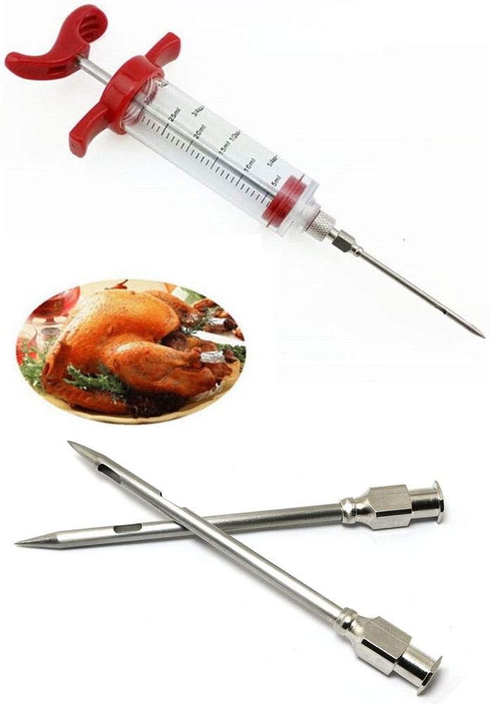PZRT 4pcs Injector Needle for Barbecue, Stainless Steel Marinade Turkey BBQ Meat Injector Needle Kitchen Accessories Party Home Supplies - Image 5
