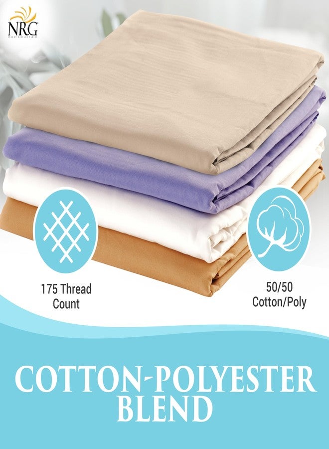 NRG Cotton Poly Massage Table Sheet Set 3 Piece Set - Face Cradle Cover, Flat Sheet and Fitted Sheet - 175 Thread Count - Soft, Durable 50/50 Cotton Poly Blend - Color: Natural - Image 5