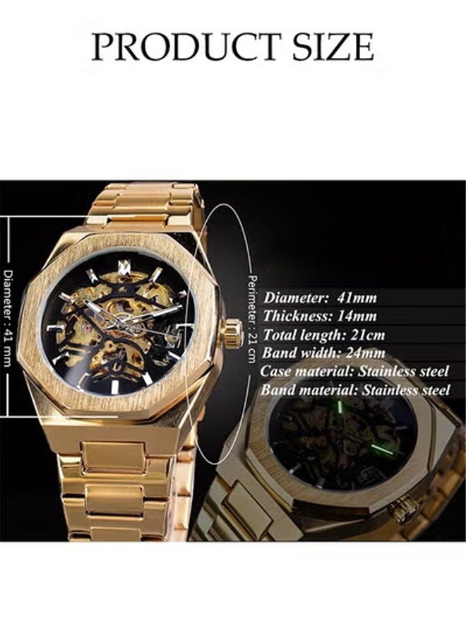 DUNISO ساعة أوتوماتيكية للرجال، ساعة ميكانيكية فاخرة أوتوماتيكية، ستانلس ستيل، تصميم مقاوم للماء للحياة اليومية، مناسبة للاجتماعات التجارية اليومية والتجمعات - Image 2