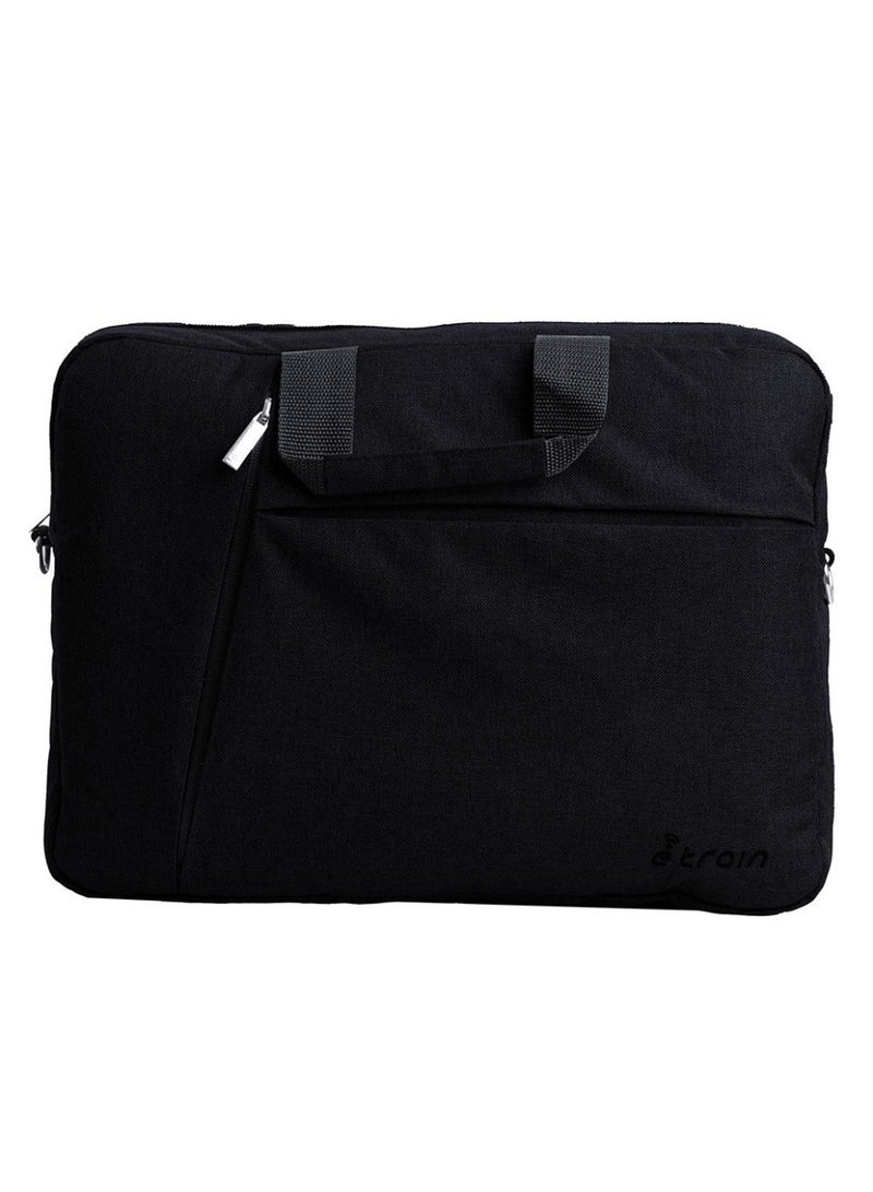 Etrain BG11 Laptop Shoulder Bag fits up to 15.6 Inch Made by High Quality Nylon Material with Zipper Puller - BLACK - Image 2