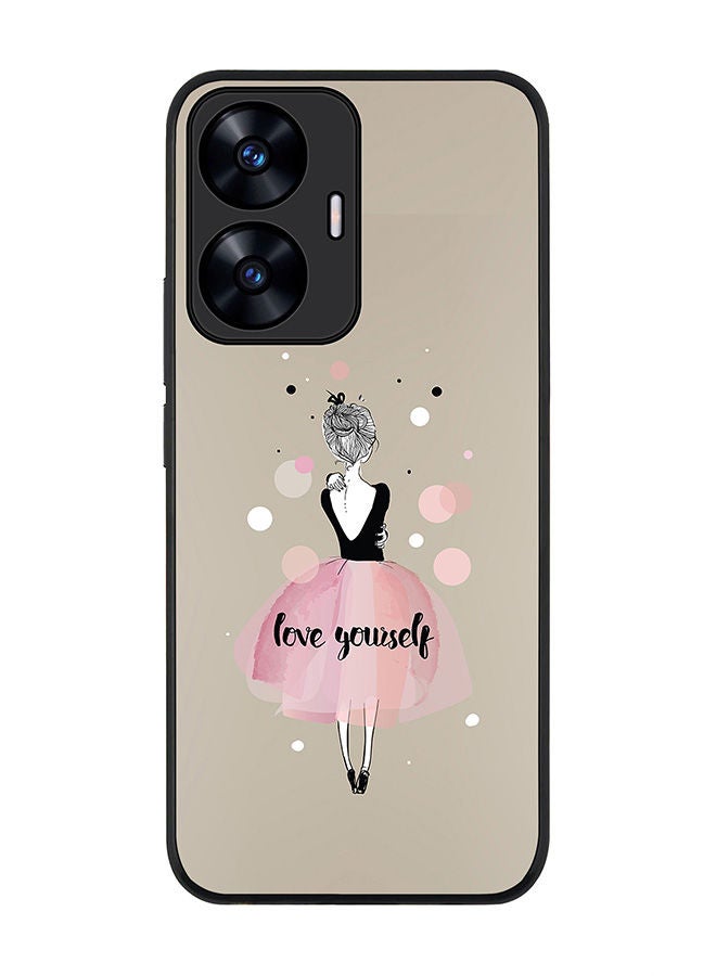 Stylizedd Rugged Black edge case for Realme C55 4G Slim fit Soft Case Flexible Rubber Edges Anti Drop TPU Gel Thin Cover -  Love Yourself - Image 1