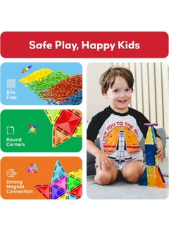 PicassoTiles PicassoTiles Mini Diamond Collection Travel Size Magenetic Building Block Set (60 Pieces)  - Image 3