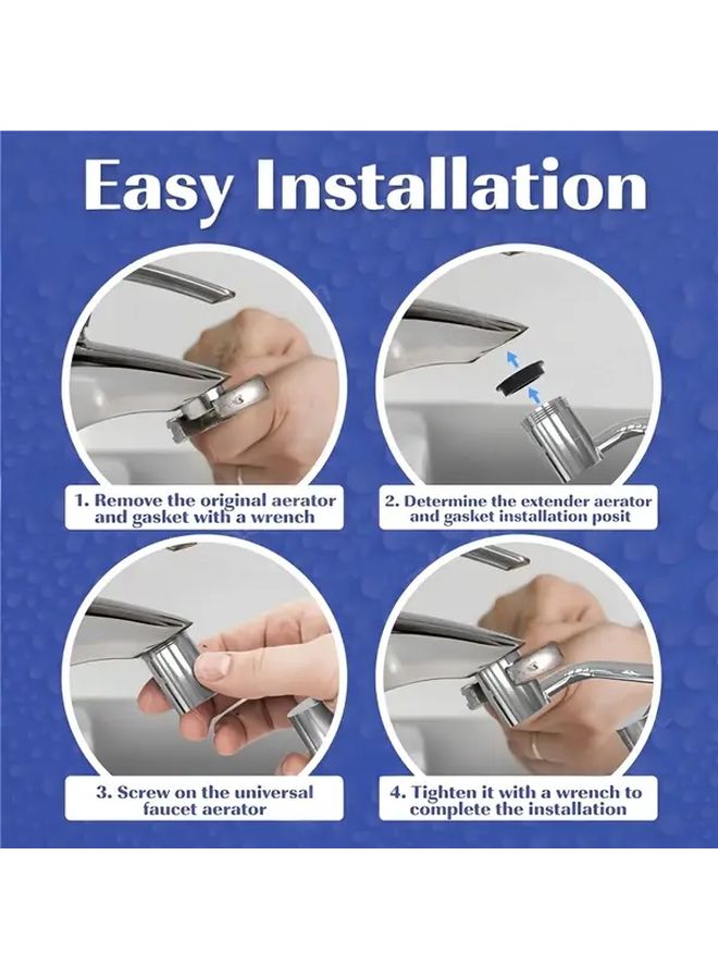U Shaped Faucet Aerator Dual Speed 1080 Rotating Arm Adjustable Spray Durable Metal - Image 5