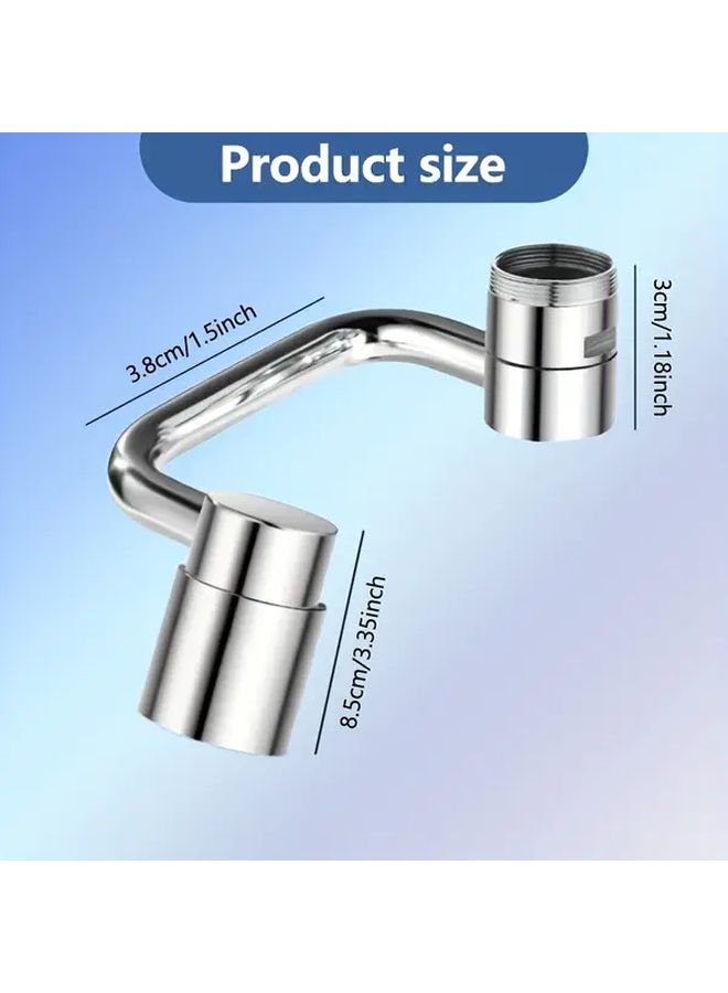 U Shaped Faucet Aerator Dual Speed 1080 Rotating Arm Adjustable Spray Durable Metal - Image 3
