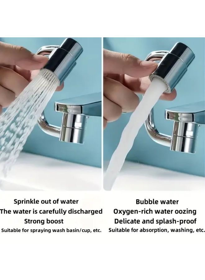 U Shaped Faucet Aerator Dual Speed 1080 Rotating Arm Adjustable Spray Durable Metal - Image 2