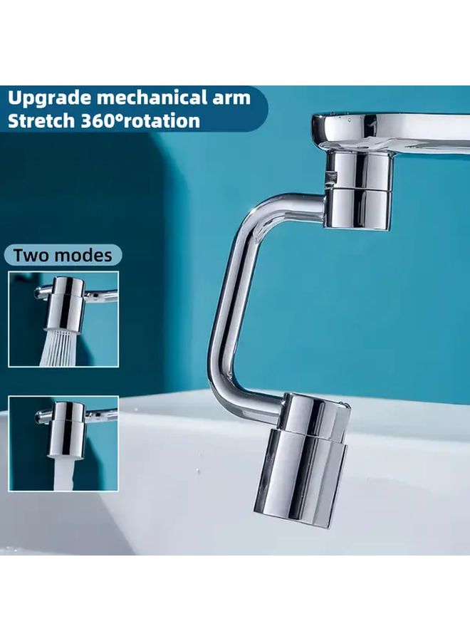 U Shaped Faucet Aerator Dual Speed 1080 Rotating Arm Adjustable Spray Durable Metal - Image 1