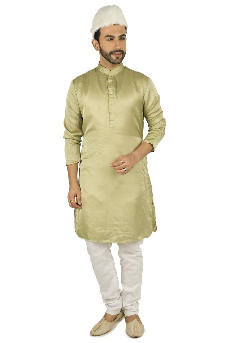 PRIYAKANT SAFAWALA قبعة/طربوش/عمامة تقليدية للرجال مصنوعة يدويًا جاهزة للارتداء للاستخدام في احتفالات ديوالي الخاصة، الزفاف والفعاليات التقليدية (قبعة فرو بيضاء، مقاس مجاني) - Image 5