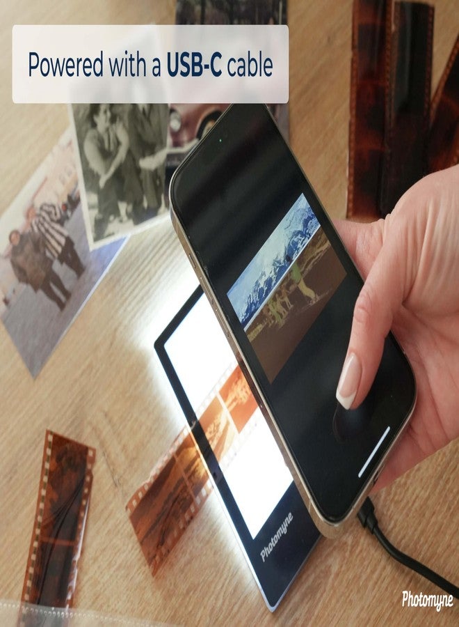 Photomyne Mini Light Pad Backlight | Slides & Negatives Viewer | Professional Portable Light Box for Scanning & Viewing Slides and Film Negatives (Includes USB Adapter) - Black - Image 4