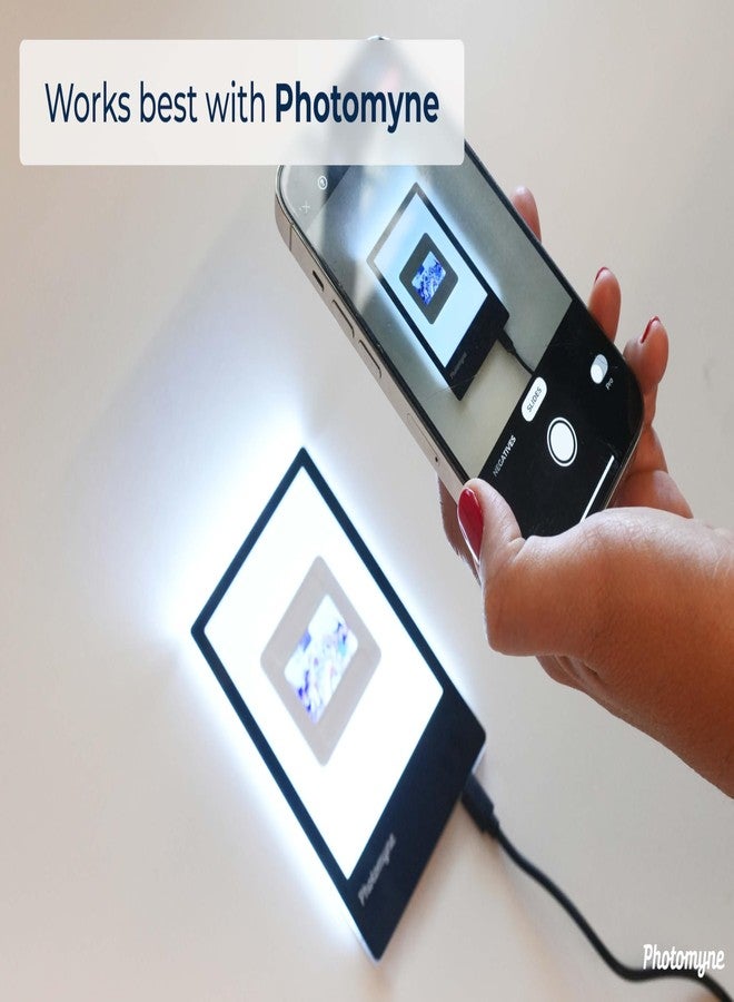 Photomyne Mini Light Pad Backlight | Slides & Negatives Viewer | Professional Portable Light Box for Scanning & Viewing Slides and Film Negatives (Includes USB Adapter) - Black - Image 3
