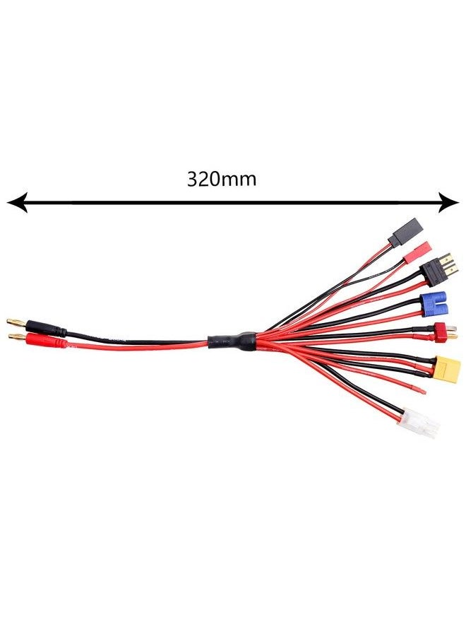 colourmist - Rc Lipo Battery Charger Adapter Connector Splitter Cable 8 In 1 Convert Wire Fit For 4.0Mm Banana Plug To T Plug Deans Trx Tamiya Xt60Ec3 Jst Futaba - Image 1