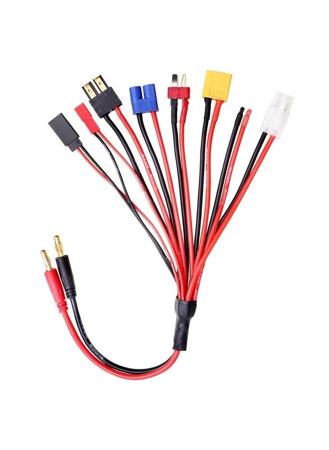 colourmist - Rc Lipo Battery Charger Adapter Connector Splitter Cable 8 In 1 Convert Wire Fit For 4.0Mm Banana Plug To T Plug Deans Trx Tamiya Xt60Ec3 Jst Futaba - Image 1