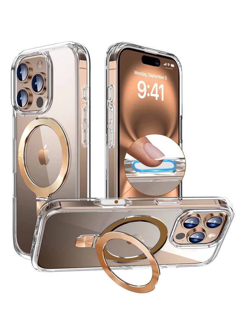 X-level iPhone 16 Pro Max Magsafe Case Foldable Ring,Strong Magnetic, Sturdy & Versatile Stand,Grade Drop Protection,iPhone 16 Pro Max Magnetic Stand Cover Anti-Fingerprint Anti-Scratch Clear  - Image 1