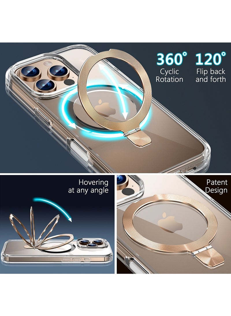 X-level iPhone 16 Pro Max Magsafe Case Foldable Ring,Strong Magnetic, Sturdy & Versatile Stand,Grade Drop Protection,iPhone 16 Pro Max Magnetic Stand Cover Anti-Fingerprint Anti-Scratch Clear  - Image 3