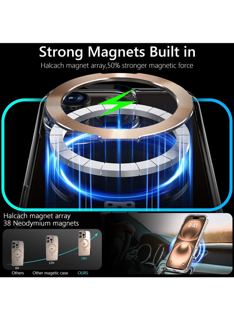 X-level iPhone 16 Pro Max Magsafe Case Foldable Ring,Strong Magnetic, Sturdy & Versatile Stand,Grade Drop Protection,iPhone 16 Pro Max Magnetic Stand Cover Anti-Fingerprint Anti-Scratch Clear  - Image 5