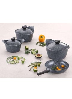 Badraig 18 Pieces Granite Cookware Set  Made In Saudi Arabia  - Image 4